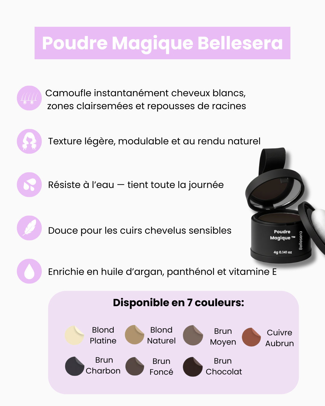 Poudre Magique Bellesera Pour Racines Blanches